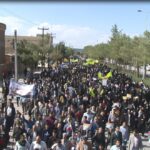 راهپیمایی مردم یزد در روز ۱۳ آبان ۱۴۰۱+گزارش تصویری